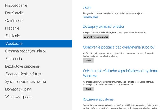 Photo Pokročilé nastavenia Windows 8