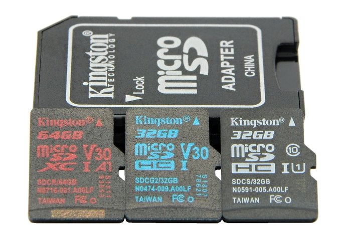 Photo Trojtest pamäťoviek microSD Kingston