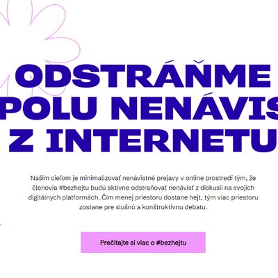 L’initiative #bezhejtu supprimera les commentaires haineux d’Internet.  Plus de 15% d’entre eux sont sur Facebook slovaque